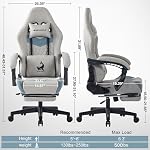 Big and Tall Gaming Chair for Adults 500 lbs, Ergonomic Computer Chair with Adjustable Lumbar Support, Headrest, Footrest, Big and Tall Gaming Chair for Office and Gaming Use - Image 3