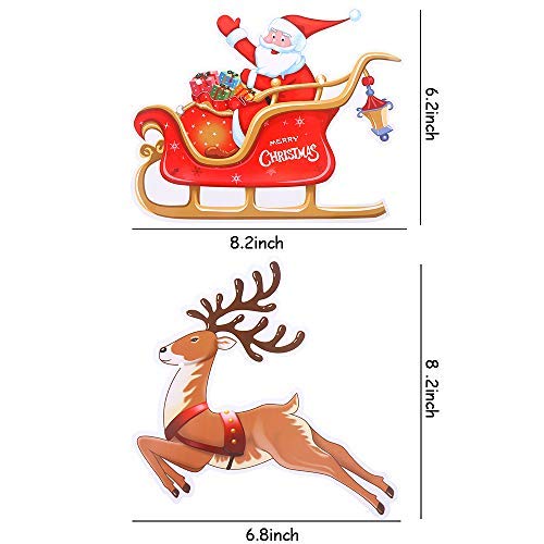 VEYLIN-Christmas-Reindeer-Bunting-Santa-Sleigh-Banners-for-Party-Decoration
