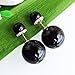Navachi 18k Gold Plated Double Sided Black Faux Pearl Beads Womens Fashion Elegant Candy Stud Az2712e Earrings