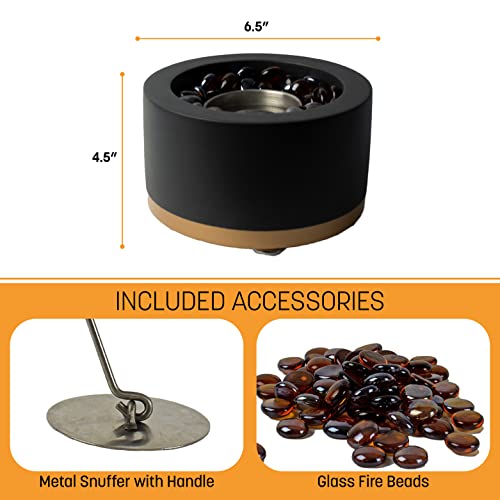 Quicksurvive Indoor/Outdoor Tabletop Fire Pit | Portable Tabletop Fire Pit Fueled By Rubbing Alcohol | Table Decor And Marshmallow Roasting | Easy To Transport | Black + Brown Stones #TOP4