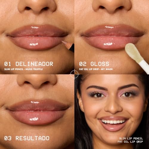 NYX Professional Makeup Kit para Labios con Slim Lip Pencil y Fat Oil Lip Drip Gloss, Labios Definidos y Brillantes, Efecto Hidratante de Larga Duración - imagen 4