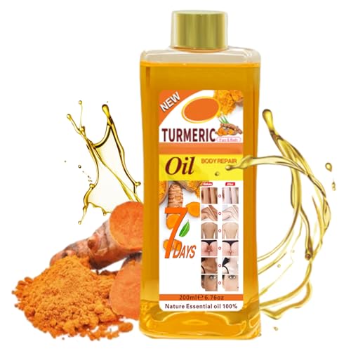 Gtrwadd Turmeric Oil for Skin Soft 7 Turmeric Oil Natural Moisturizing Nourishing for Face and Body Vitamin E Body Oil for All Skin Types
