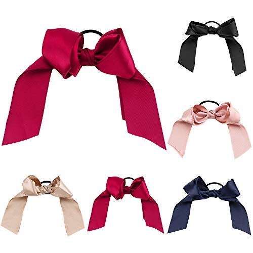 IWILCS 6 Pcs Haar Bögen Haargummis Haarband, Haarschleife Elastische Haargummis, Elastische Haargummis Haarband, Pferdeschwanz Halter, Haar Bögen Haargummi Set, Haar-Accessoires für Mädchen