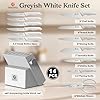imarku Kitchen Knife Set, Japanese Knives Set for Kitchen, Stainless Steel Knife Set with Block, Kitchen Gadgets, White, Anti-Slip Handle, Dishwasher Safe, Gift for Women