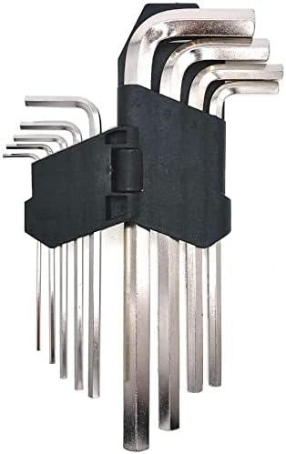 Long Metric Anti-Rust Hex Key Set, Allen Keys Wrench Set, Black Oxide Coated, Chrome-Vanadium Steel (9Pcs Straight End)