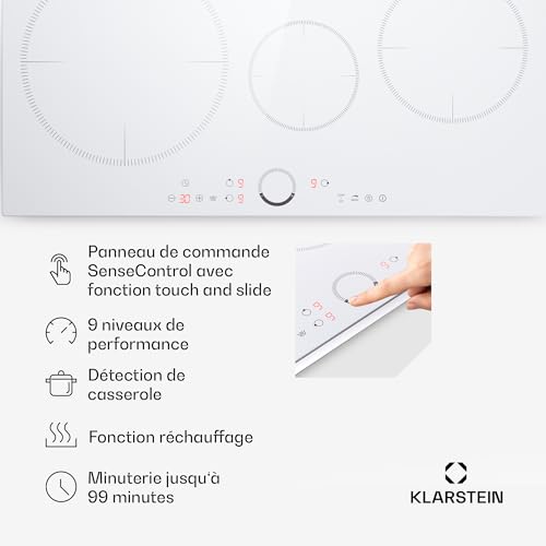 Plaque Induction KLARSTEIN 3 Feux Panneau Tactile Minuterie - vue 6