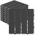 Goovilla Plastic Interlocking Deck Tiles, 9 Pack Patio Deck Tiles, 12"x12" Waterproof Outdoor Flooring All Weather Use, Patio Floor Decking Tiles for Porch Poolside Balcony Backyard, Dark Grey