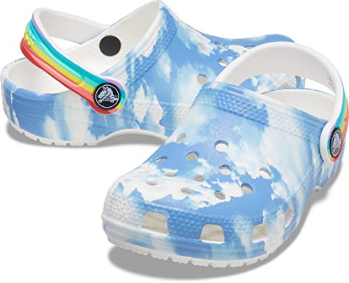 Crocs Classic Out of this World II Clog Sandália, Criança-Unissex, Branco/Azul, 34