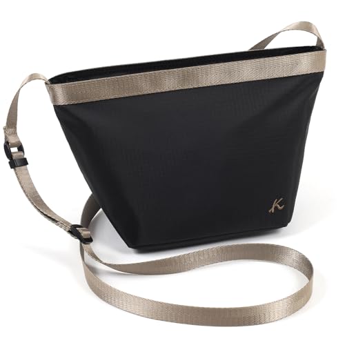 [キタムラ] 弱撥水のポリエステル生地 ショルダーバッグ R-0769 レディース ブラック／サンドベージュ [黒] 15521のサムネイル