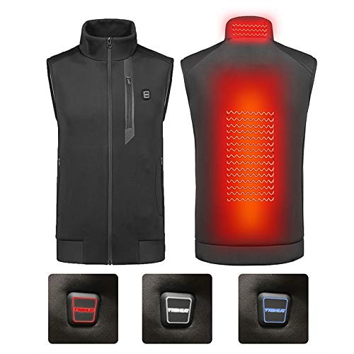 Electric Heated Vest, Body Warmer for Outdoor Hiking, Hunting, Motorcycle, Camping Powered by Rechargeable Power Bank (Not Included Mobile Power),S