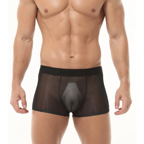 Boxer transparent pour homme - Respirant - Ultra fin - En soie glacée - Invisible - Sous-vêtements d'été - Confortable - Élastique - Léger - Doux - Pour le sport...