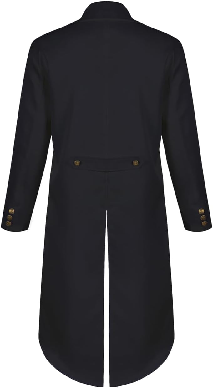 Mens Steampunk Pirate Tailcoat Jacket Gothic Victorian Tailcoat Renaissance Vintage Coat Halloween Costume - Image 3