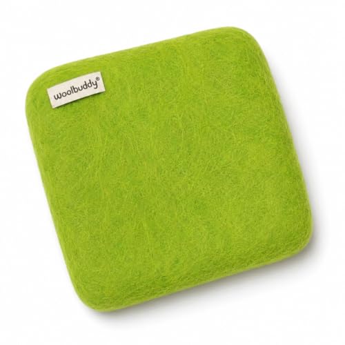 Image of Woolbuddy Needle Felting Mat 6 x 6 x 1.5 Inch (Lime), Pure Wool Felt Pad