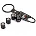 CzlpV Black Car Wheel Tire Valve Caps Tyre Stem Air Caps Keychain Styling for Audi