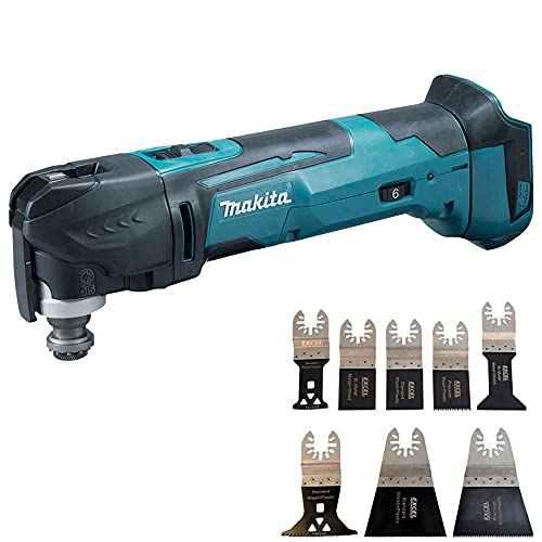 Makita DTM51Z LXT 18V Li-Ion Oscillating Multitool Cutter Body + 8 Multi Tool Blades