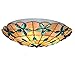 Produktbild 16 Zoll Blumen Tiffany Style Deckenleuchte Glasmalerei Lampe Für Schlafzimmer Wohnzimmer E27 110-240V