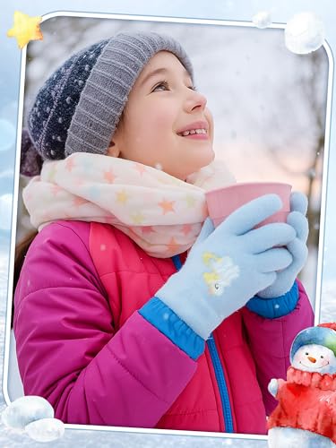 Image of EBOOT 3 Pairs Winter Kids Gloves Warm | Toddler Gloves for Boys Girls Outdoor, Full Finger Fluffy Soft Mittens for 1-11 Years Children, Multiple Colors