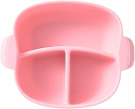 Toyvian Tigela De Silicone Bebê Pratos Divididos para Bebês Pratos de Silicone Pratos Com Compartimento para Crian?as Pratos De Jantar Para Bebês Crian?as E Crian?as Rosa