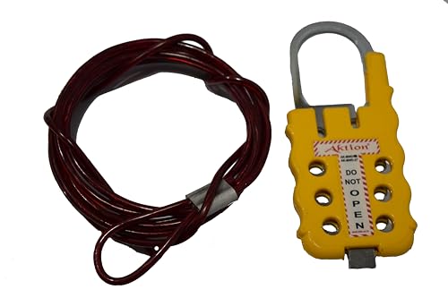 Image of Aktion Safety Multipurpose Cable Lockout AK-MWD-26Y Lock and hold, Yellow (Pack of 1)