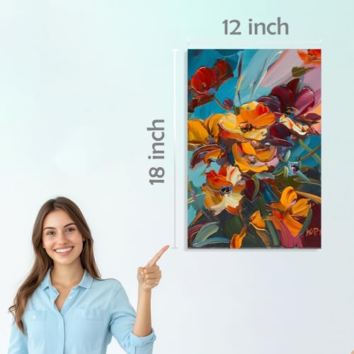 Image of SiddArtify Vibrant Floral Impasto Art Print Set - 300GSM Board - 12x18 Inch - Pack of 6 Wall Room Decoration art Poster Prints