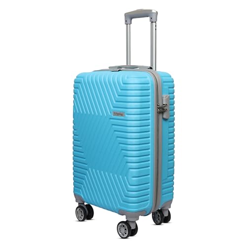 Image of UNPLUG Polypropylene 360 Degree Hard-Sided Cabin Luggage Large 28 inch | 75cm | 8 Wheels Small Trolley Bag for Travel | Lightweight Bag with Combination Lock | Suitcase (Sky Blue)