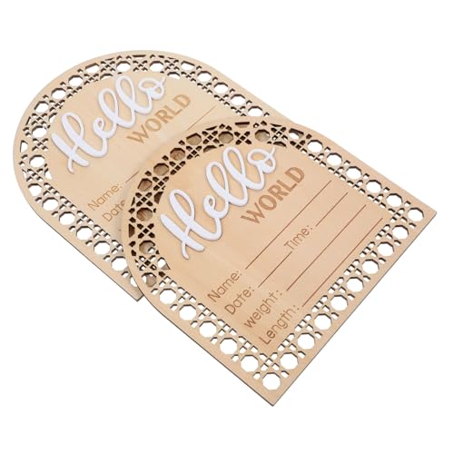 HAPINARY Smooth Wooden Baby Birth Sign Anniversary Custom Welcome Banner Handmade Name Sign