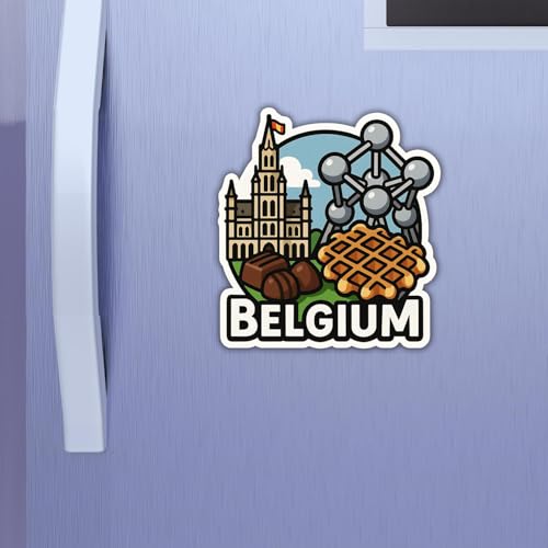 Image of Zesta Wooden Fridge Magnets Set | Refrigerator Decor Magnets for Kitchen | India Souvenir Fridge Magnet Collection | Wooden Magnet for Fridge Door Decoration (Belgium)