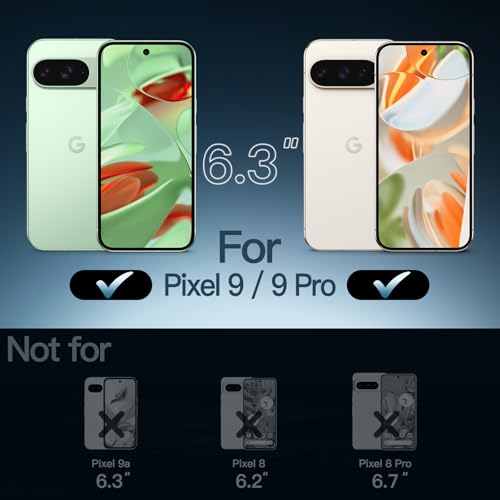 Image of JETech Cover Case for Google Pixel 9 /9 Pro 2024, Non-Yellowing Shockproof Bumper Protective Phone Cover, Anti-Scratch Hard PC Back (Wintergreen)