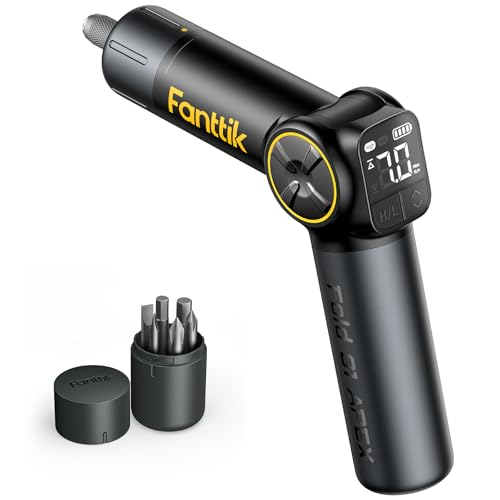 Fanttik S1 APEX Electric Screwdriver, Pivot Handle Screwdriver, Max 7N.m High Torque, 2 Speed Options, 1/4''Hex, Screen Interaction, Tech Tool for DIY Enthusiasts-Basic Edition