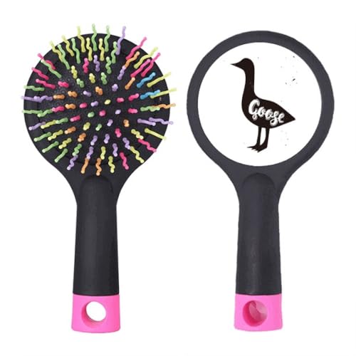 Brosse démêlante oie noire et blanche cheveux épais ondulés et bouclés