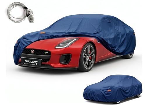 Image of Kaugung Custom Fit Car Cover for Jaguar F-Type (2014-2024), Heavy Duty Waterproof All Weather Outdoor Protection, Breathable Full Exterior Cover with Vent, Rain Sun Snow UV Proof