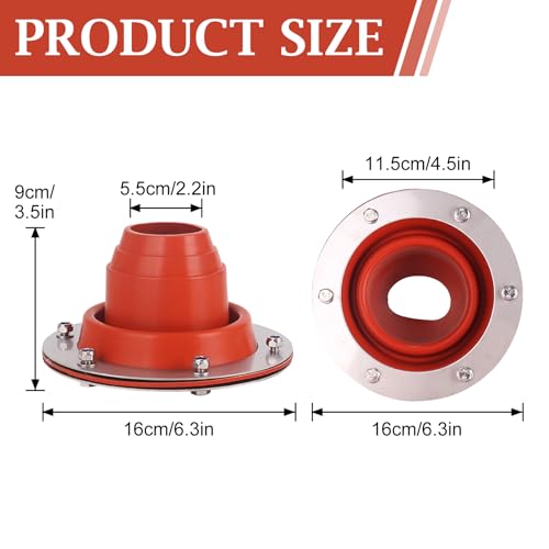 F Fityle Silicone Tent Vent Fire Resistant Round Hole Base for Outdoor Camping StyleA, Style a Red, 16x9cm/6.30x3.54inch - Image 2