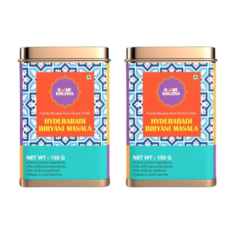 Image of Home Kouzina Hyderabadi Biryani Masala - 150g (Pack of 2)| For Authentic Hyderabadi Veg, Mutton, Chicken Biryani | No Artificial Additives | Made in Small Batches | 100% Natural Ingredients| Traditional Recipe