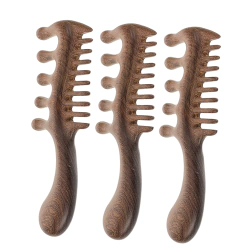 SHERCHPRY 3pcs Wooden Scalp Massage Comb Brush For Full Body Meridian Stimulation Wooden Hair Comb For Home And Professional Use
