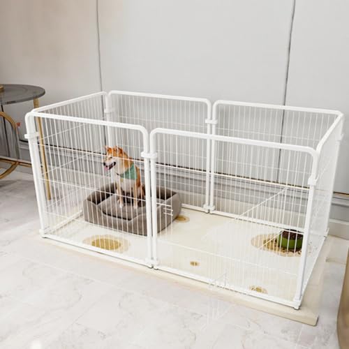 ペットサークル 犬 サークルケージ ペットフェンス ドア付き 置くだけ 柵 自立 ケージ 小型犬 セット 6枚 接続式 簡単組み立て 工具不要 折りたたみ 犬用 室内 屋外 (6ピース【L100W50H50】,ホワイト)