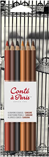 Cont Paris Sketching & Drawing Pencils Set of 6 Sanguine Assorted