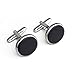 LIEBLICH Mens Black Round Tuxedo Shirts Cufflinks and Button Studs Set Ideal Jewelry Gift for Men (Style 1)