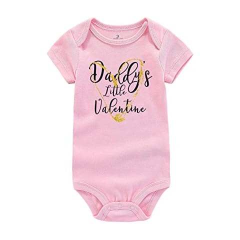 Newborn Infant Baby Bodysuit Mommy is My Valentine/Daddy's Little Valentine Romper Outfit Cute Cotton Jumpsuit Clothes - red - 6-12 months Cover