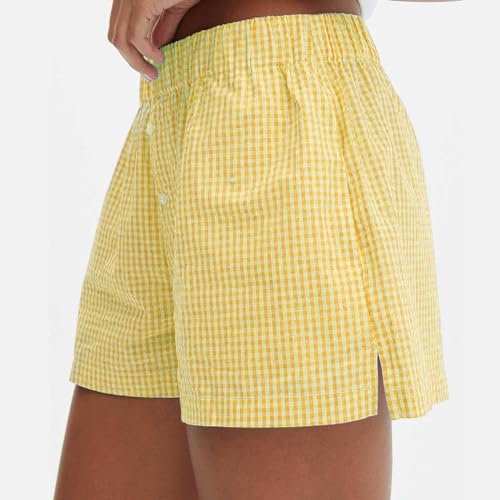 Lainuyoah Shorts plus size confortáveis para mulheres curvilíneas, cintura alta, shorts soltos, boxe