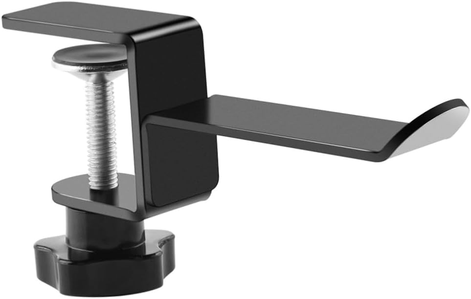 Homoyoyo Adjustable Headset Shelf Rack Premium Iron Hanger Hook Screw Clip for Space-Saving Storage of Headphones Accessories Compatible All Gaming Headsets Black