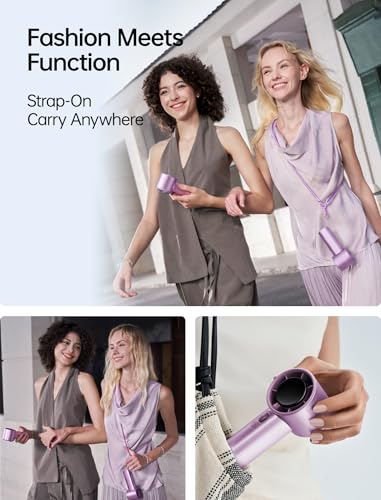 Image of JISULIFE Handheld Fan Pro1S - Next-Gen Airflow: Up to 40h Runtime, Electroplated Body - Luxury Shine, 1-100 Speed Scroll Wheel, 5000mAh-Portable Fan for Travel, Gifts for Women Men(Chrome Purple, 1Pc)