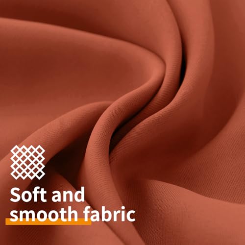 Image of YoungsTex Terracotta Blackout Curtains 63 Inches Length for Bedroom - Burnt Orange Thermal Insulated Drapes with Grommet Room Darkening for Living Room, 2 Panels, 42 x 63 Inch