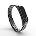 Sipring Replace Band Lightweight Stainless Steel Luxury Wristband Metal Ultrathin Strap for Xiaomi Mi Band 2 (Black)