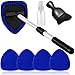 Qydipclin 7pcs Windshield Cleaner Tool Car Window Cleaning Wash Kit with 4 Reusable Microfiber Pads 1 Spray Bottle and Extendable Handle Auto Glass Wiper Kit, Blue