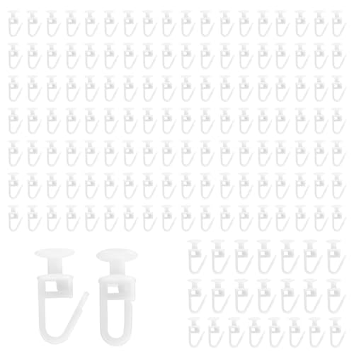 150 unidades de 11 mm para rieles de cortina, ganchos de cortina para rieles, deslizadores de pliegues, ganchos para colgar para rieles de cortina, cortinas, rieles