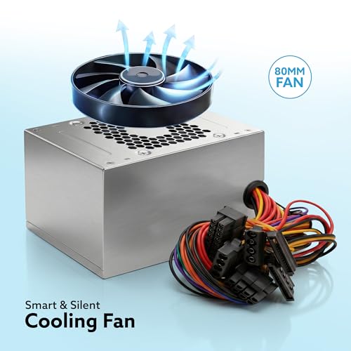 Image of Frontech ATX P4 Computer SMPS Power Supply | 450W | 80mm Smart Silent Cooling Fan | 8(6+2) PIN PCI-E | Built-in Dual Power Protection (PS-0005A)
