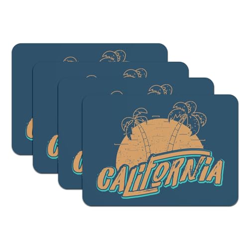 Set de table bleu California Hollywood Malibu grand format x4 - 2