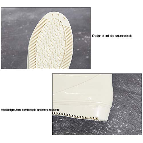 Wxff Cute Bow Rain Boots Mid-Calf Waterproof Boots Ladies Fashion Outdoor Rain Boots Waterproof (Color : Gray, Size : 40) #TOP2