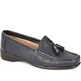 Pavers Leather Tassel Loafers - Navy Size 7