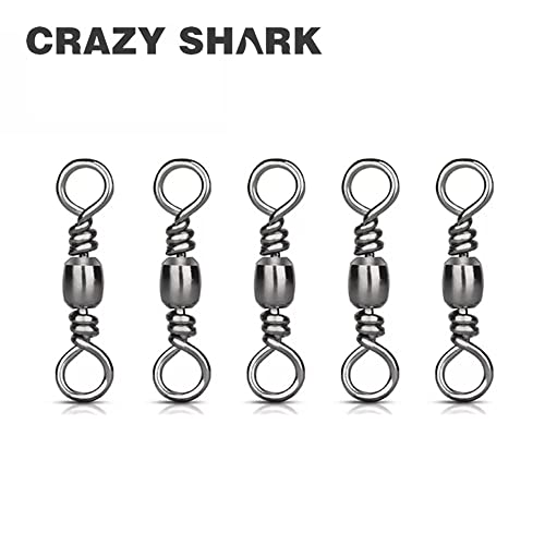 CRAZY SHARK 50pcs Fishing Barrel Swivels Rolling Swivels, Fishing Connector, Sea Fishing Rolling Bearing Snap Connector - Image 4